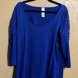 Blue long sleeve top XL